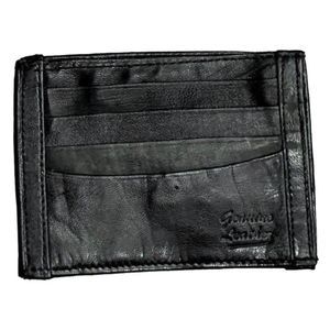 New Men’s Black Genuine Leather Minimalist Wallet / I.D. Card Holder